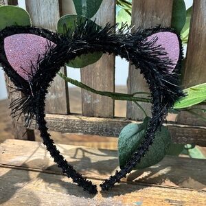 KITTY CATBlack and Pink Cat Ear Headband